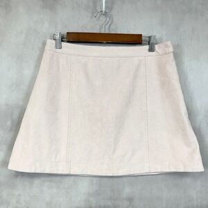 Abercrombie & Fitch Womens Mini Skirt Size 6 Faux Suede Soft Pink Y2K Chic Retro